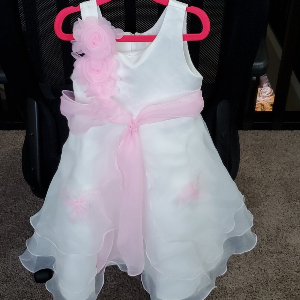 Soft white girls dress for Easter or flower girl